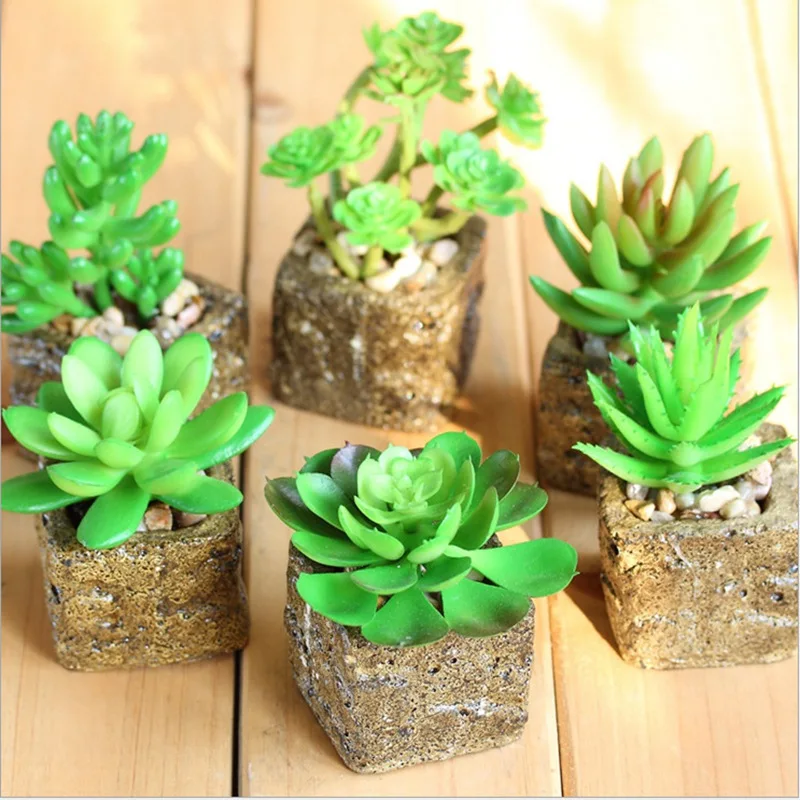 Runsheng High Quality Resin Succulent Flower Miniature Figurine Home