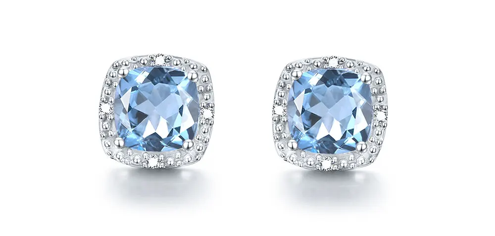 silver blue topaz earrings CASE03417SC-1
