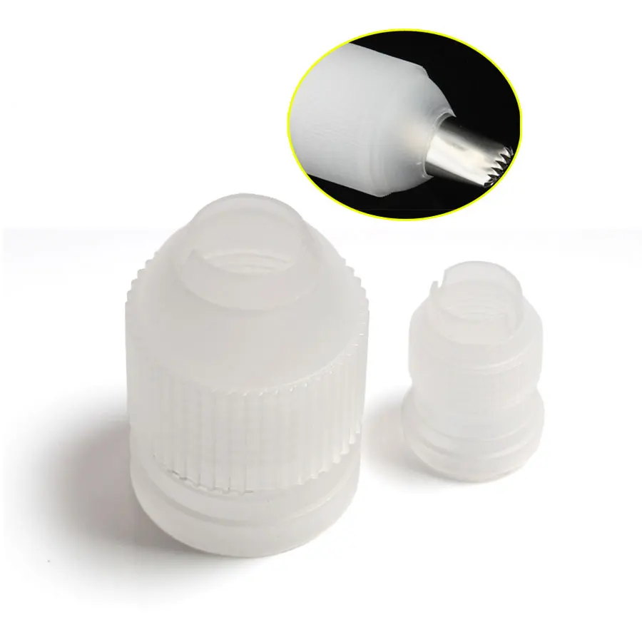 

2Pcs/Set Plastic Connector Nozzle Decorating Mouth Converter Adapter Pastry Tips Cake Decoration Tools Baking Large small Size