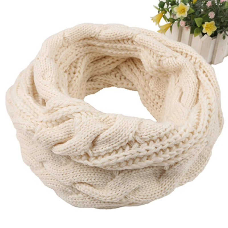 

Fashion Geometry Plaid Women's Scarf Collar Solid Scarf LICs White Knitted Scarves Female LIC For Women Warm Stole Winter Scarf