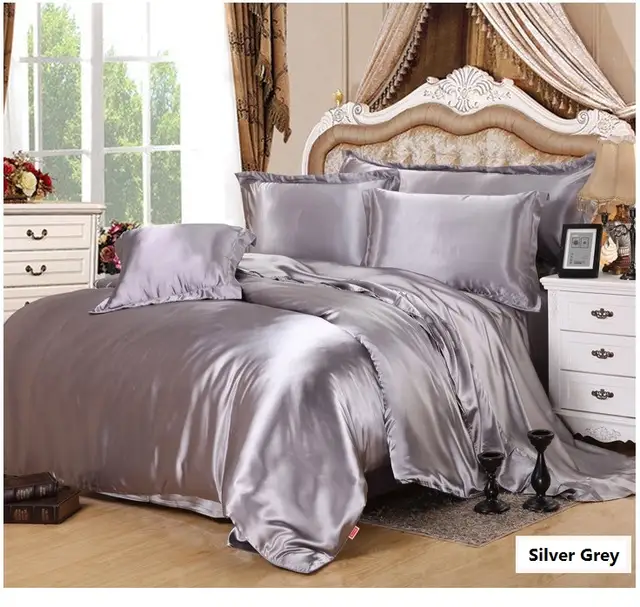 Purple Silk Comforter Sets Satin Bedding Set Sheets Duvet Cover