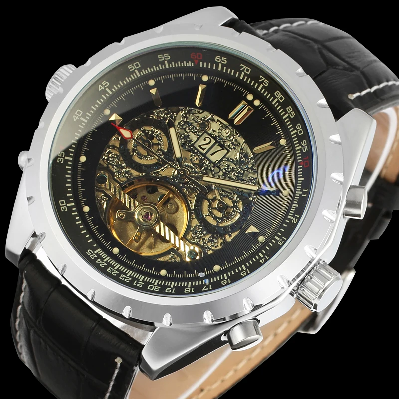 

Forsining Automatic Self-wind Dress Men Watch with Analog Display Black Color Dial