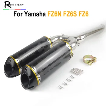 

New muffler Motorcycle Exhaust Muffler full system slip on pipe Connecting pipe + exhaust for yamaha fz6n fz6s Exhaust Pipe