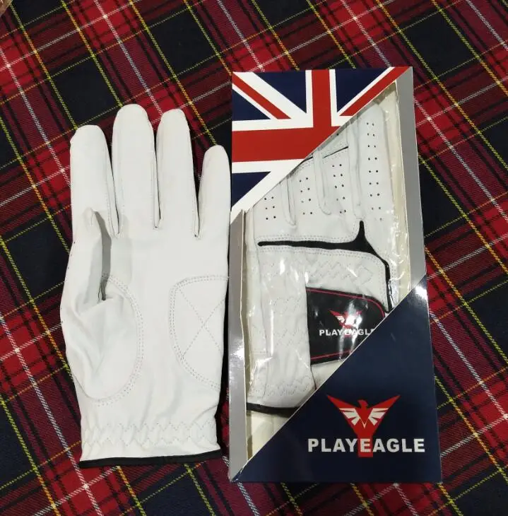 PLAYEAGLE Мужская натуральная кожаная перчатка для гольфа дышащие Нескользящие износостойкие перчатки для гольфа из овчины с левой рукой 5 шт./партия