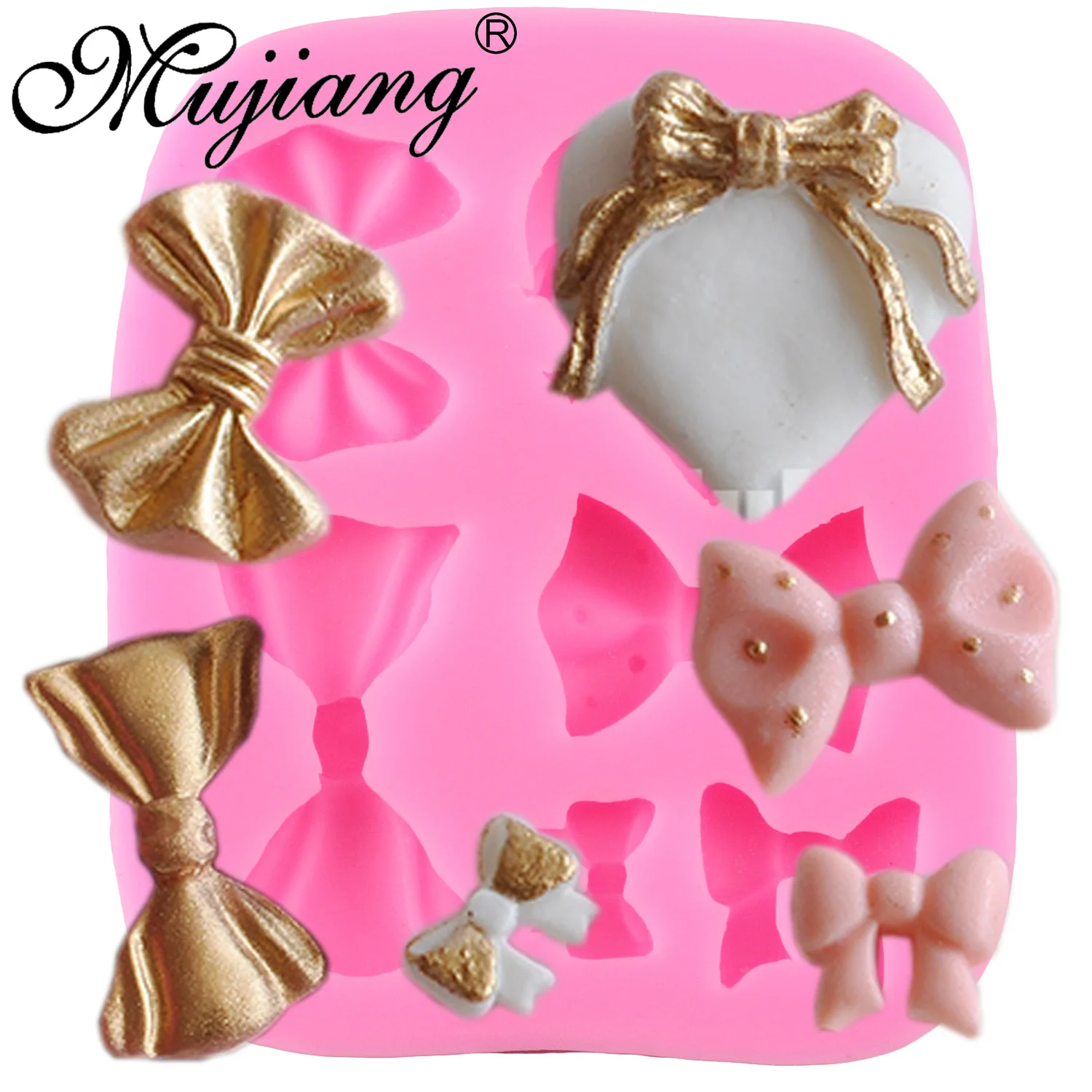 

Mujiang Baking Silicone Molds Bow Candy Chocolate Fimo Clay Moulds DIY Sugar Craft Gum Pate Fondant Cake Decorating Tools
