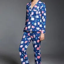 Новая женская пижама, милый мягкий теплый спальный одежда, хлопок Женская пижама комплект сладкий подарок, дома