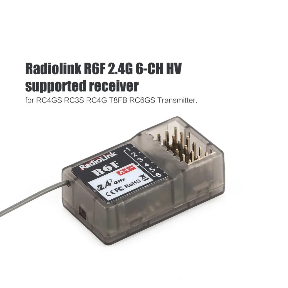 

Radiolink R6FG 2.4GHz 6 CH FHSS Receiver High Voltage Gyro Integrated For RC4GS RC3S RC4G T8FB RC6GS Transmitter RC Car Boat