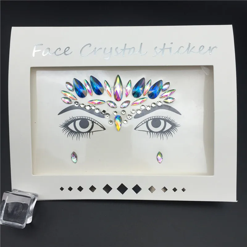 Temporary Rhinestone Glitter Tattoo Stickers Face Jewels Gems Festival Party Makeup Body Jewels Flash Beauty Makeup Tools