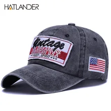 HATLANDER, винтажные спортивные шапки, уличная Кепка snapback, молодежная Беговая Кепка, мягкая шапка с буквами для папы, регулируемая хлопковая бейсболка унисекс
