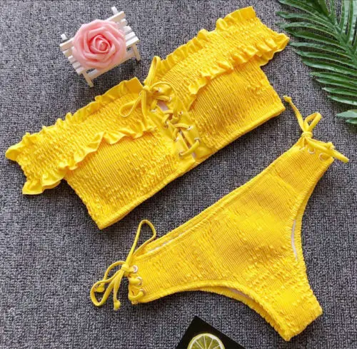 

Pretty Newest Women Push-up Padded Bra Bandage Bikini Set Swimsuit Triangle Swimwear Bathing