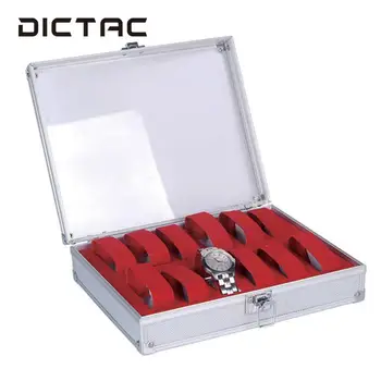 

Red 12 Grid Slots Watches Display Collection Storage Box Aluminium Organizer