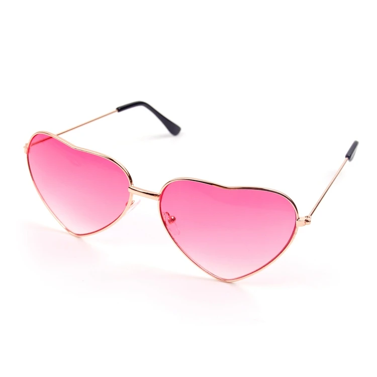 QIFU/Гавайские вечерние солнцезащитные очки с украшениями, летние вечерние очки для бассейна, пластиковые очки, новые модные женские солнцезащитные очки в форме сердца - Цвет: pink