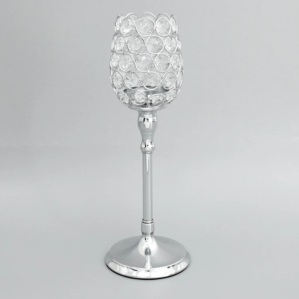 MagiDeal Crystal Tea Light Candleholder Bowl Wedding Window Top 27cm/33cm/38cm for Wedding Holidays Decor