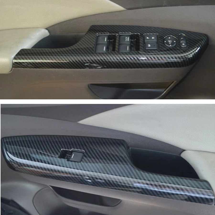 YAQUICKA 4 шт./компл. двери автомобиля подлокотник кнопка включения окно рамки накладка Стикеры ободок Стайлинг для Хонда сrv 2012- LHD