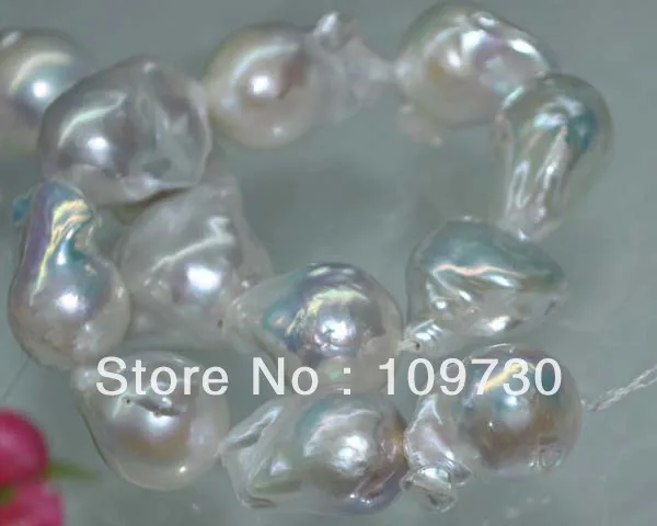 

Jewelry 001952 Natural Iridescent Blue white AA++++ 19*22mm very luster nuclear pearls necklace