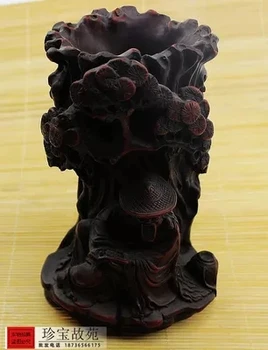 

Antique crafts resin ornaments Panasonic fisherman pen holder