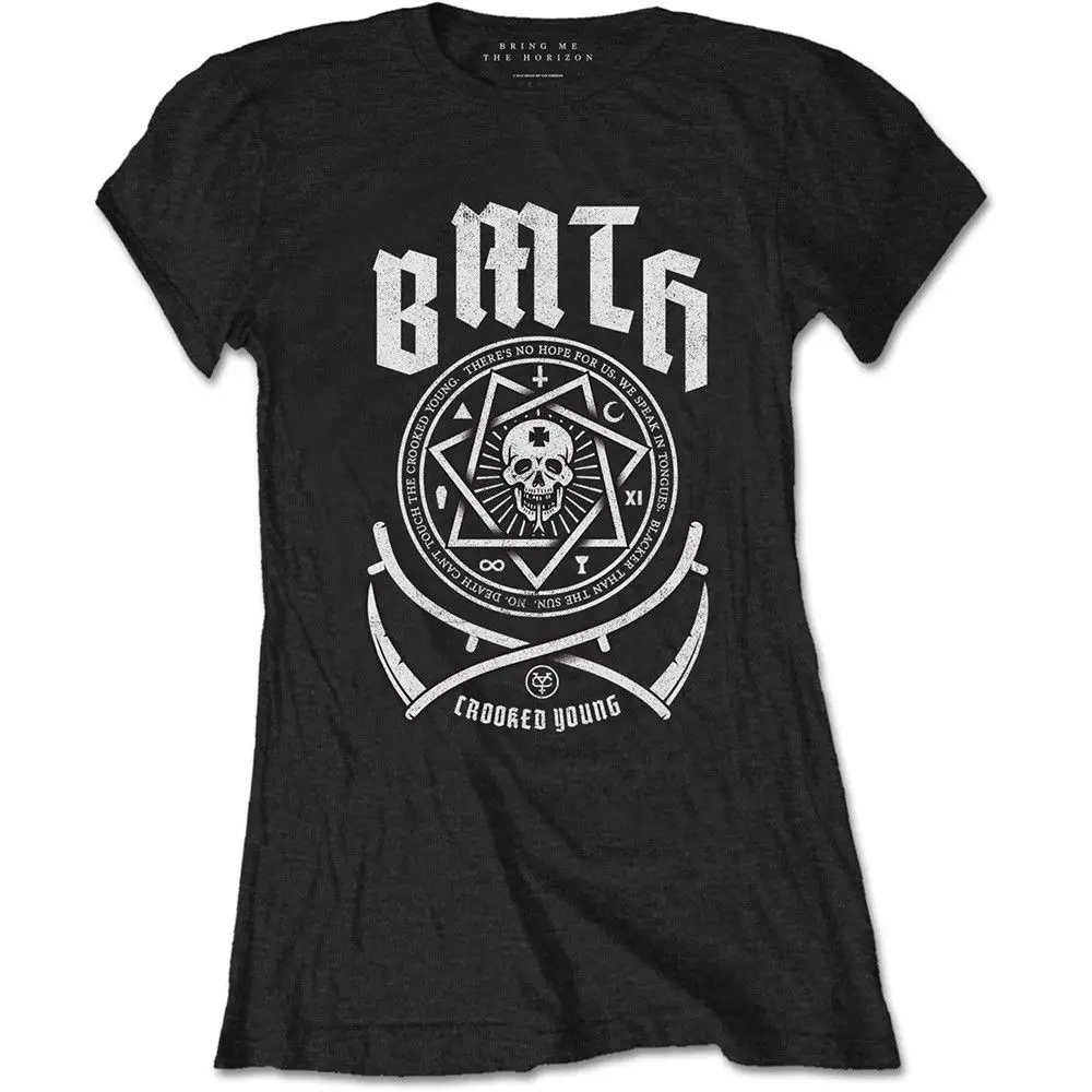 

Small Black Ladies Bring Me The Horizon Crooked T Shirt Tee Bmthts47Lb01 2018 New Arrival Men T Shirt New