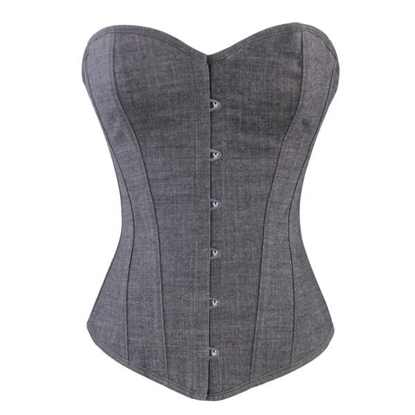 Buy 2017 New arrival strapless gray steel boned corset