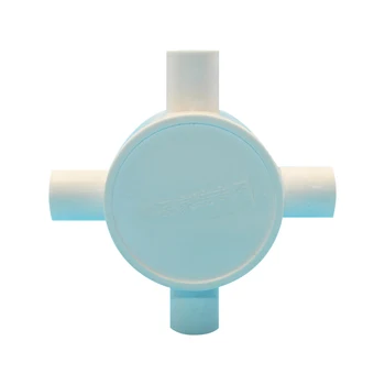 

20mm White Four-way Circular Connection Command Box PVC Line Pipe Fittings Corss Junction Box 2pcs