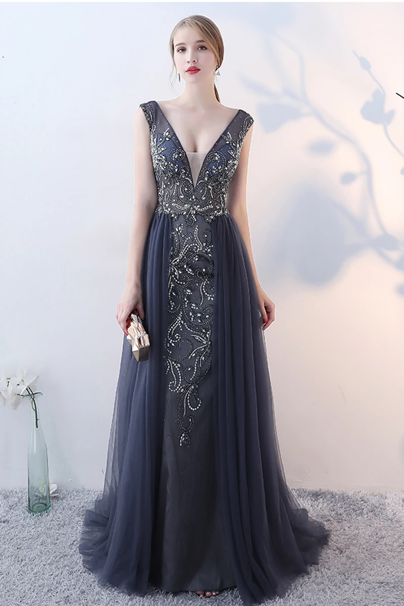 SSYFashion/Новое Вечернее платье Высококачественная благородная элегантность темно