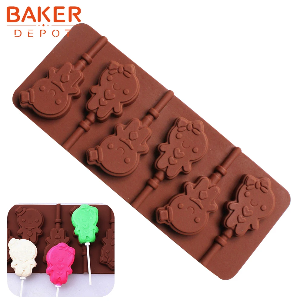 BAKER DEPOT, силиконовая форма для леденцов, для конфет, шоколада, круглая форма для выпечки тортов, форма для украшения, форма для выпечки, инструмент, медведь, формы для леденцов - Цвет: CDSM-179