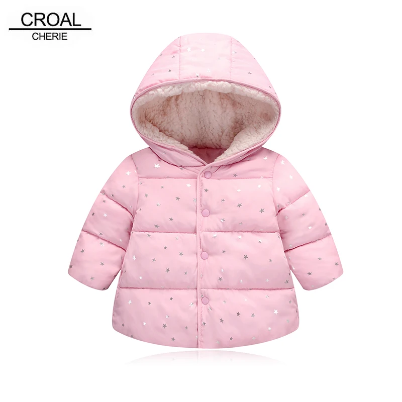 

CROAL CHERIE Winter Warm Children's Coats Kids Jackets For Girls Velvet Outerwear Windbreaker Baby Infant Overcoat 90-130cm