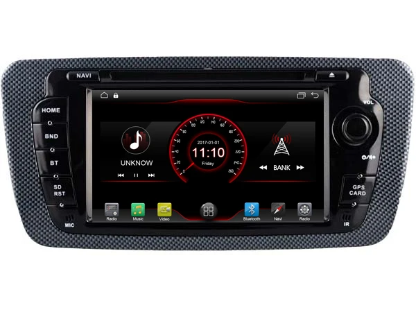 Cheap Navirider car dvd player multimedia autoradio android8.1 wifi gps navigation for Seat Ibiza 2009-2013 tape recorder BT FM stereo 2