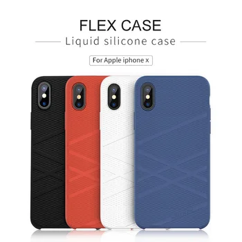 

Soft flexible case for Apple Iphone x Nillkin Liquid silicone tpu combined pc cases for Iphonex soft outside tough inside