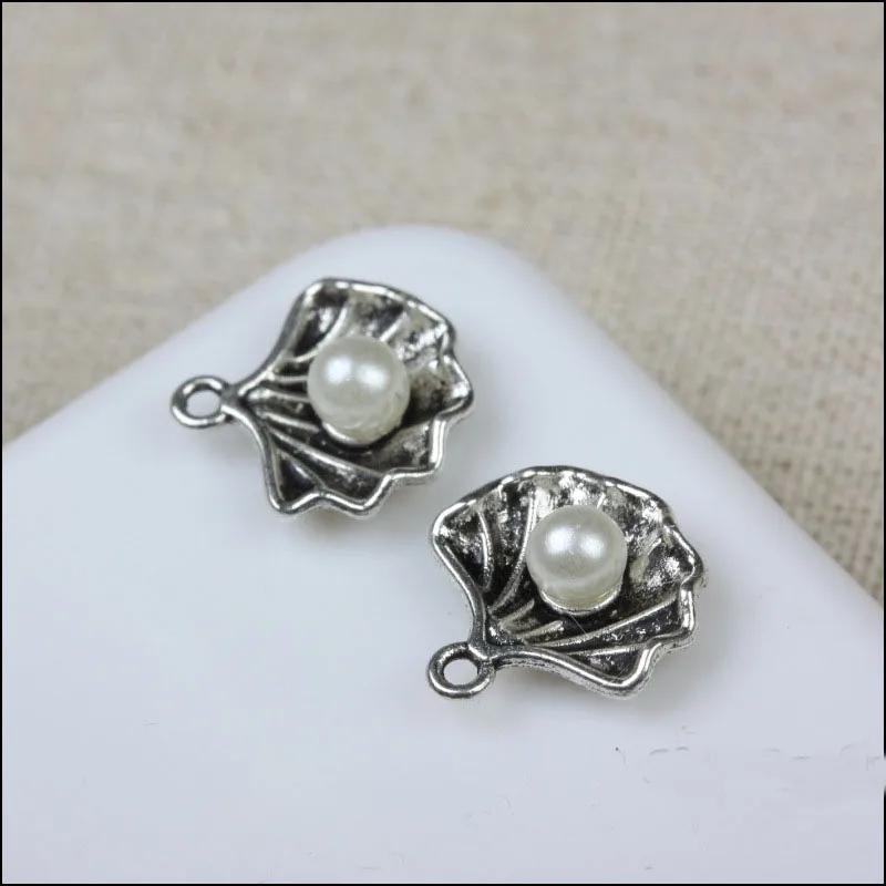 

Factory Price 10 Pieces/Lot 15mm*15mm Antique Silver Plated metal charm sea charm shell charms For Jewelry Making