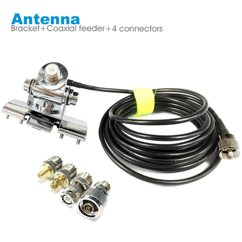 Car Radio Antenna Mount Bracket 5M PL259 SO239 Coaxial Feeder Extend Cable SMA Female Male BNC Connector for Most Walkie Talkie radio arrester ca 35rs coaxial surge protector male to female uhf connector lightning surge protector arrester