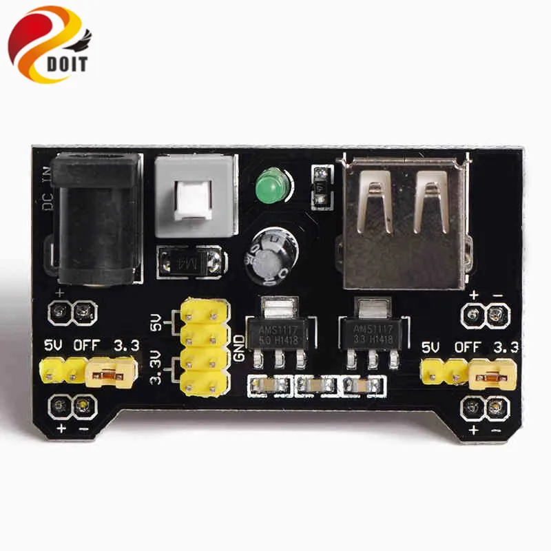 

DOIT Bread board Dedicated Power Module Compatible 5V, 3.3V Breadboard Power Module Power Module for Arduino