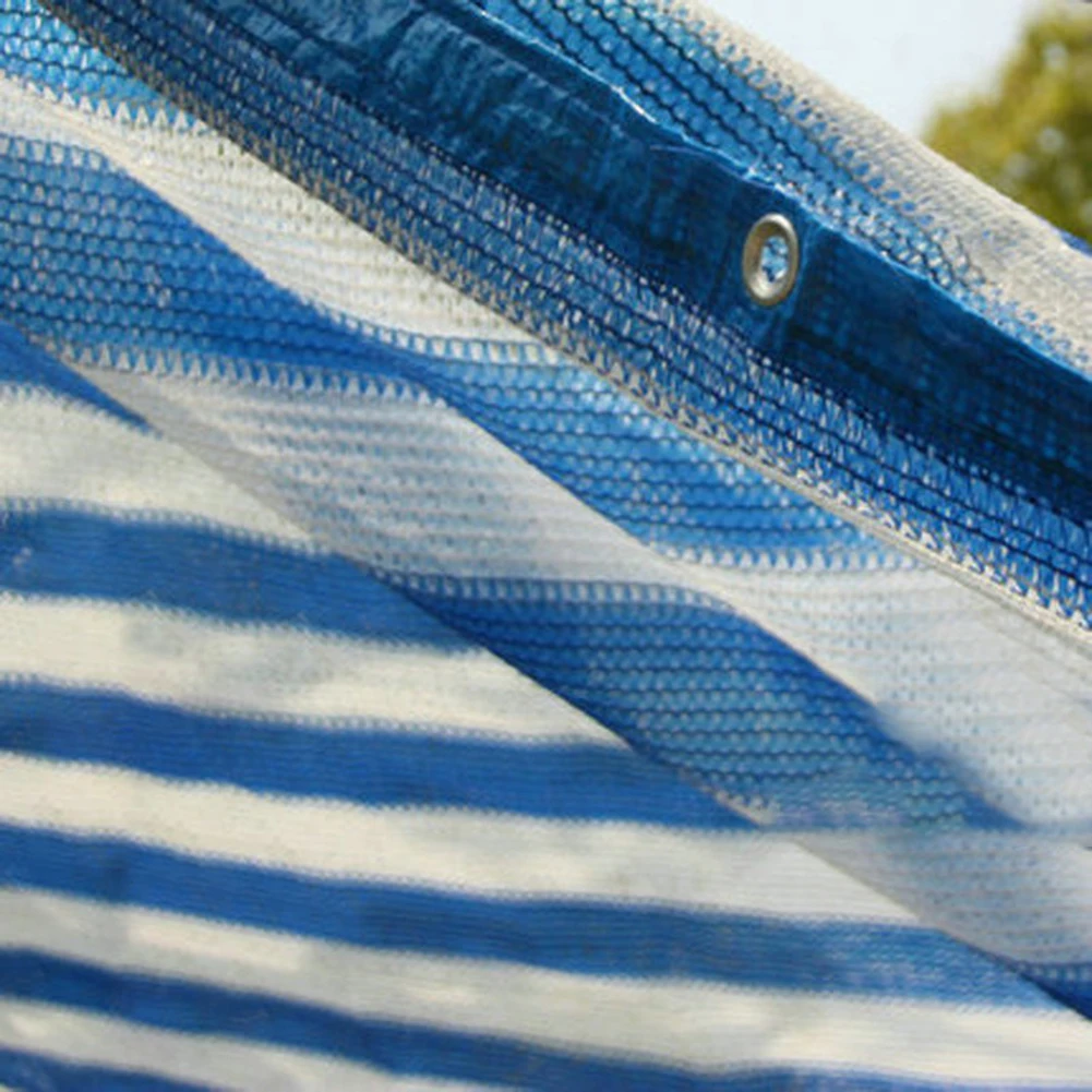 Различные размеры синий белый цвет Солнцезащитный навес сетка ПЭНД навес с отверстием для подвешивания на метр для кемпинга бассейн теневая крышка