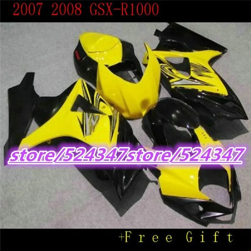 Обтекатель Dor для GSXR1000 07 08 GSX-R GSXR 1000 K7 2007 2008 желто-черные Обтекатели SUZUKI D |