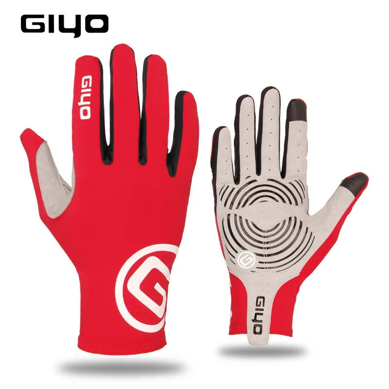 GIYO, зимние перчатки для велоспорта с сенсорным экраном, гелевые перчатки для шоссейного велосипеда, велосипедные перчатки для мужчин и женщин, гоночные перчатки для езды, размеры s, m, l, xl, XXL - Цвет: Red