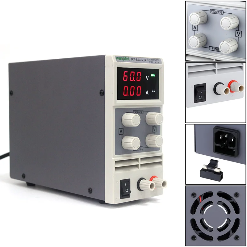 Wanptek мини импульсный источник питания постоянного тока KPS605D 60V 5A одноканальный Регулируемый SMPS цифровой 0-60 V/0-5A 110 V-230 V 0,1 V/0.01A