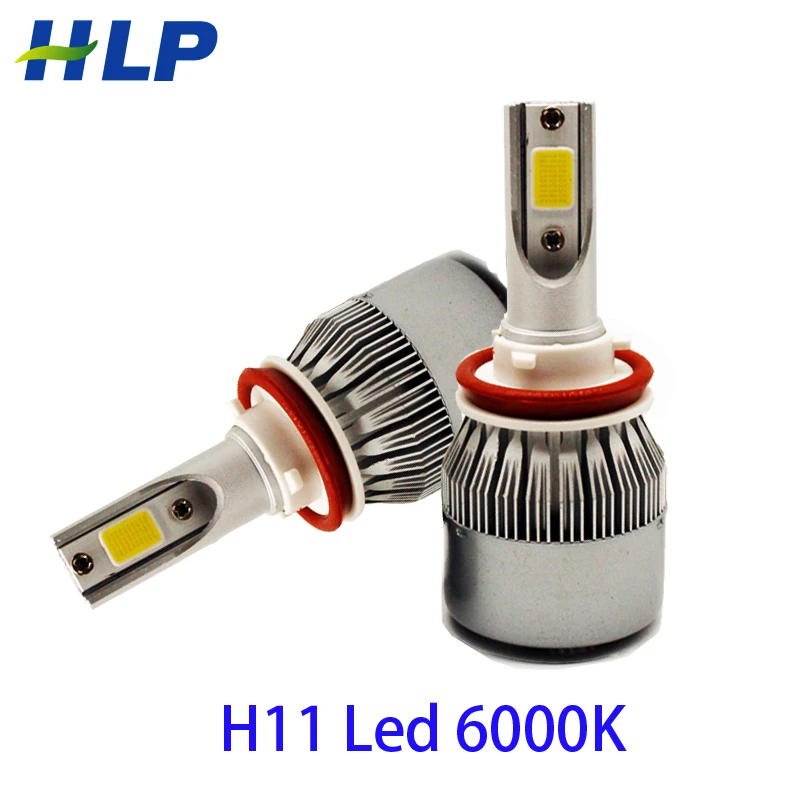

2pcs H11 led headlight bulbs 72w 7600lm 6000k 12v cob universal super headlamps car light