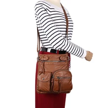 Брендовая Высококачественная Маленькая женская сумка-мессенджер, очень мягкая, из искусственной кожи, с ремешком, через плечо, винтажная