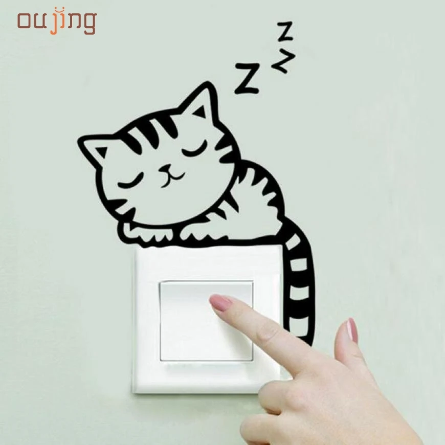 

JY 20 Mosunx Business 2016 Hot Selling Cat Wall Stickers Light Switch Decor Decals Art Mural Baby Nursery Room