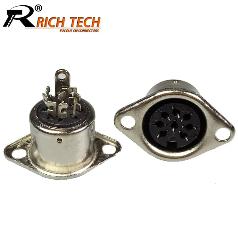 

10pcs/lot 8 PIN DIN Connector Female Jack DIN Cable Adapter 8 Pin Jack Plug DIN Panel Mount Solder Type Female DIN Chassis