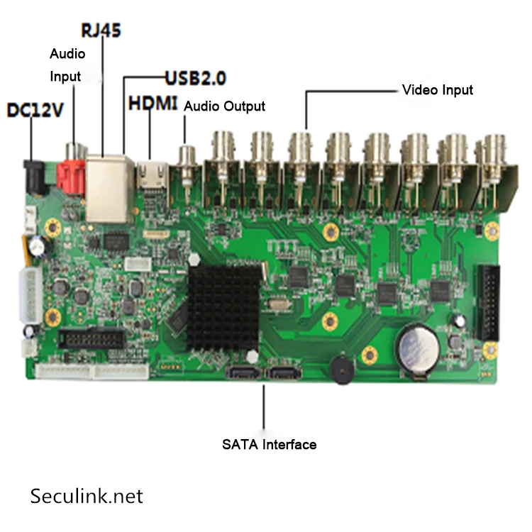

Seculink 4CH 8CH 16CH CCTV DVR PCB Board AHD 5-in-1 Hybrid Recorder 1080N Mainboard Hisilicon Chip Mobile APP H.264 ONVIF