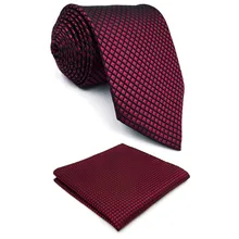 U25 однотонные красные галстуки для мужчин бордовый малиновый Галстук Классический Шелковый Свадебный удлиненный 6" Тонкий 6 см галстук