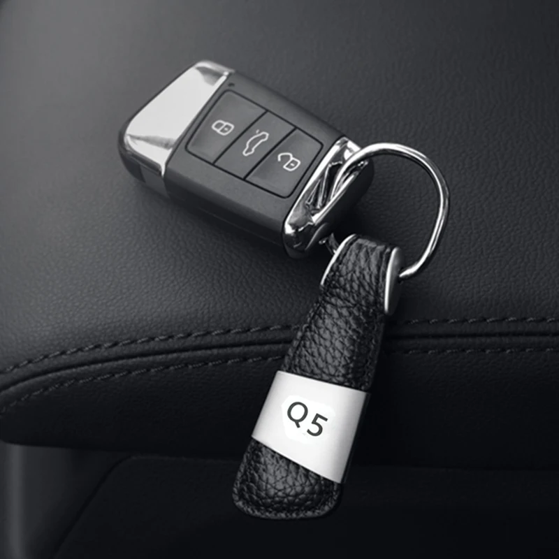 Кожаный брелок для ключей с логотипом Q3 Q5 Q7 TT автомобильный Audi аксессуары