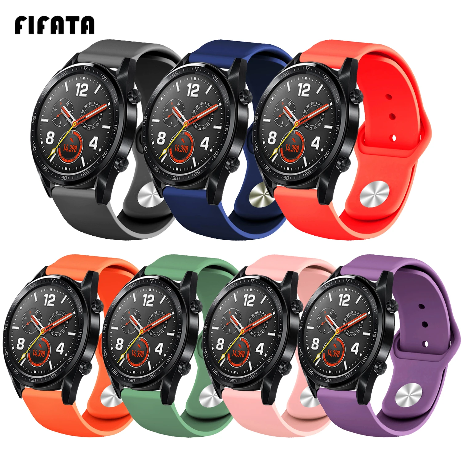 

FIFATA 20mm 22mm Soft Silicone Strap For Huawei Watch GT/Magic Band For Samsung Galaxy Watch For Huami Amazfit Stratos/Pace