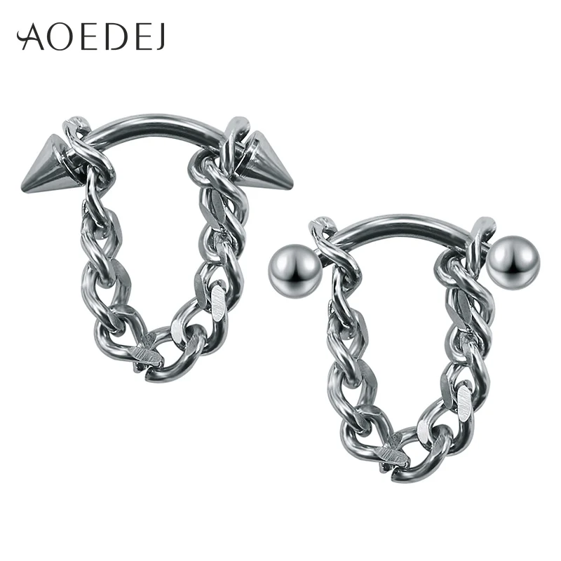 

AOEDEJ Tassel Earrings For Mens Stainless Steel Ear Studs For Men Women Dangling Earrings Jewelry Punk Biker Earrings Orecchini