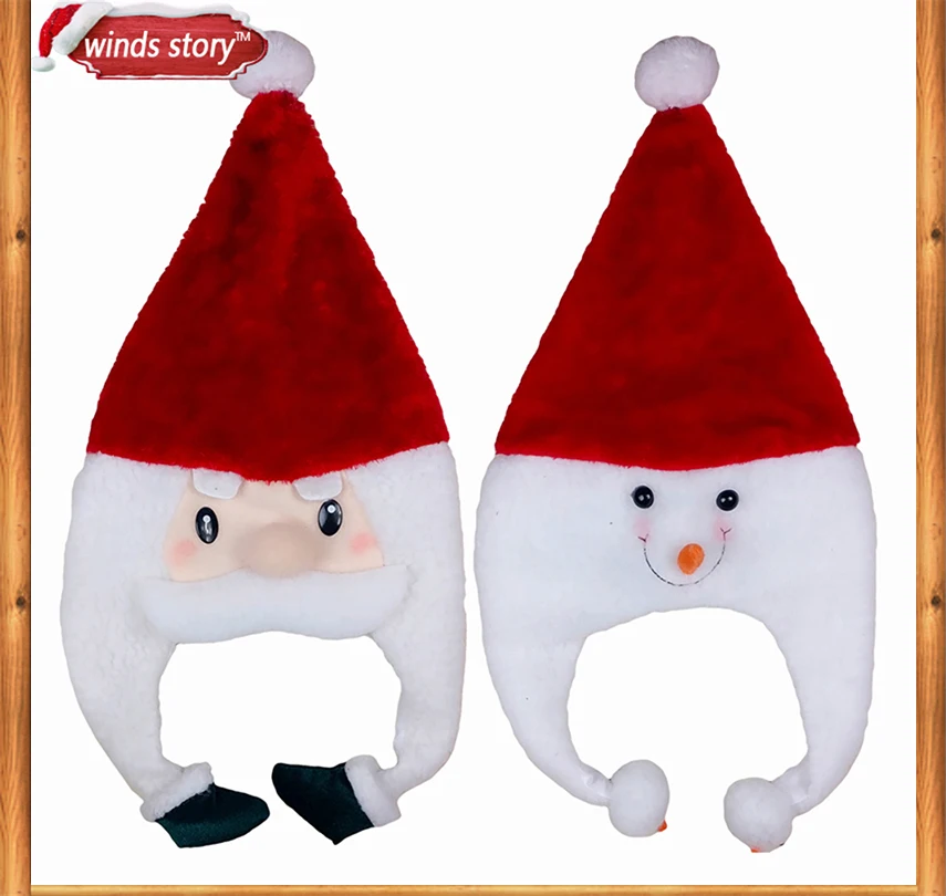 2 шт фланелевые красные Санта-Клаус Снеговик маскарадные платья пасхальные рождественские вечерние кепки для взрослых Размер Рождественская шапка Санты шляпа подарок