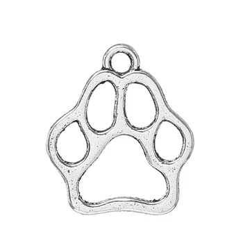 

DoreenBeads Charm Pendants Dog Footprint Silver color Hollow 13mm x 11mm,300PCs (B33814)