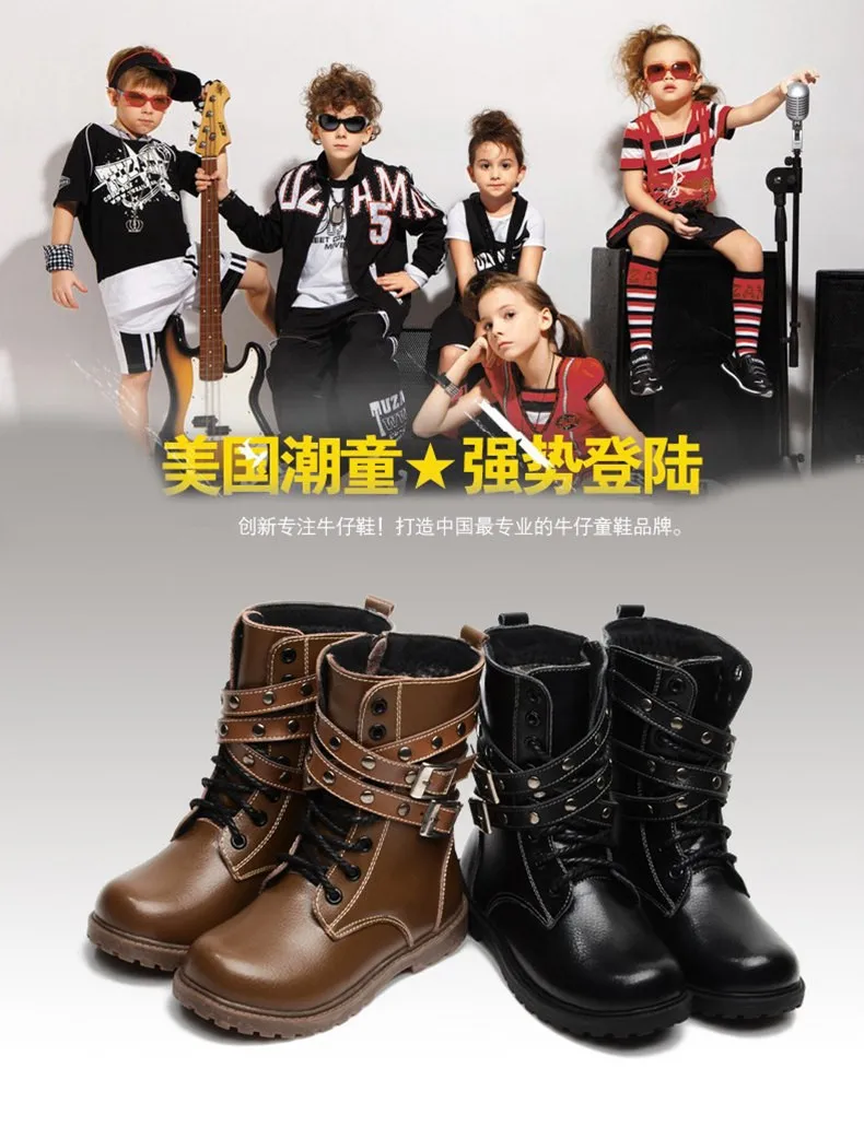 Новинка года; зимняя детская обувь; модные уличные ботинки из натуральной кожи для мальчиков; зимние ботинки для мальчиков