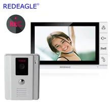 REDEAGLE 9 дюймов монитор проводной видео телефон двери записывающий домофон система безопасности входа с широкоугольной камерой Макс. 32 Гб запись