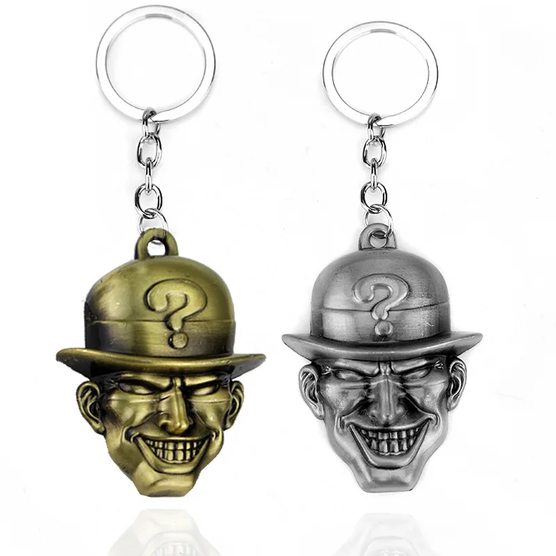 

dongsheng Fashion 2 Colors Batman Riddler Joker Keychain Llaveros Figure Head Metal Key Chain Keyring Chaveiro Women Men Gifts