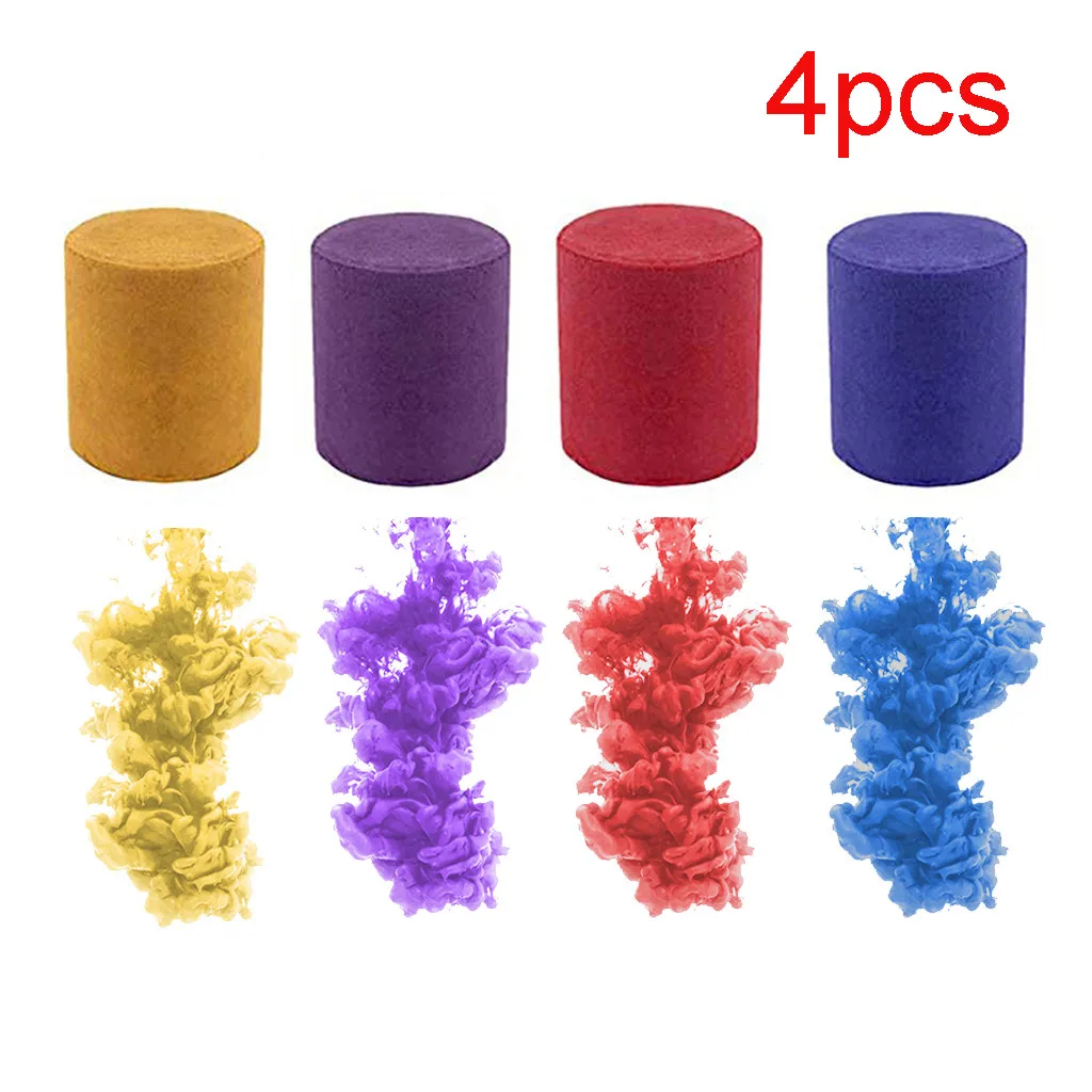 4pcs Smoke Cake Colorful Smoke Effect Show Round Bomb Stage Photography Aid Party Stage Studio Photography Props Magic Light